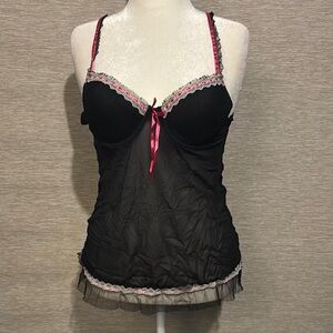 Black and Pink Sheer Camisole